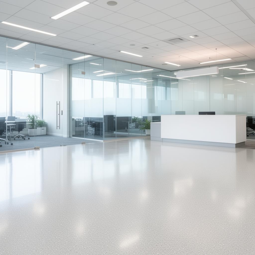 Sparkling clean modern corporate office floor